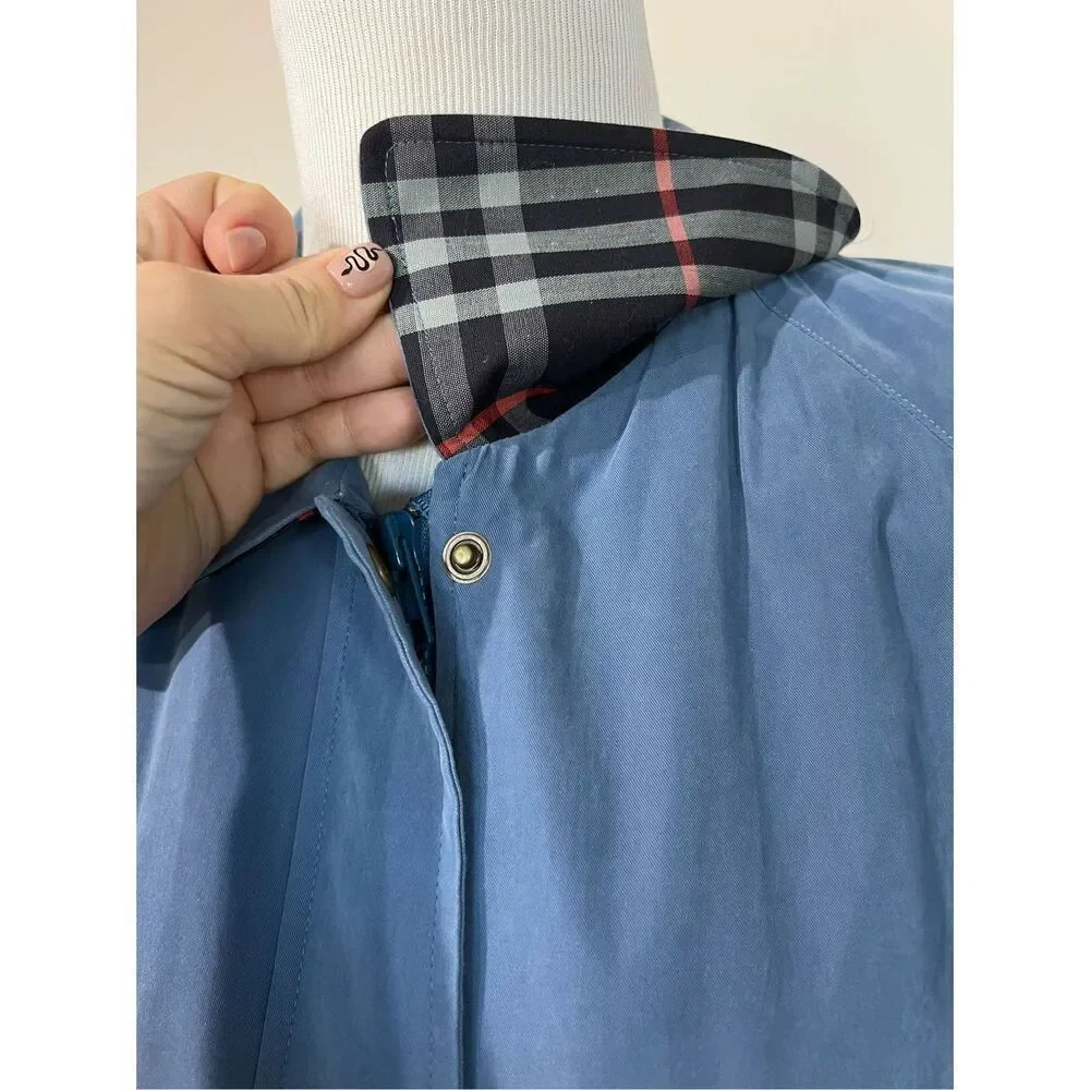 Burberrys’ women coat blue oversize full zip pockets size M - Picture 7 of 13